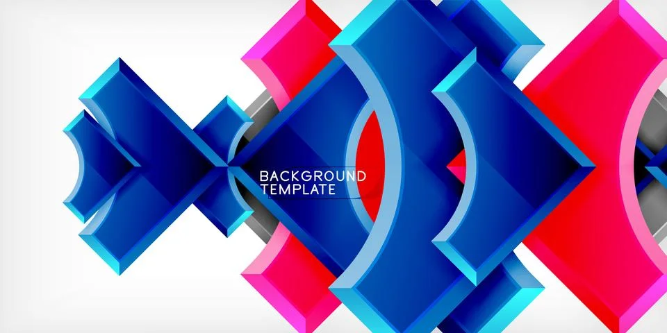 Square, arrow shapes with round elements Vector Illustration For Wallpaper, Stock Illustration