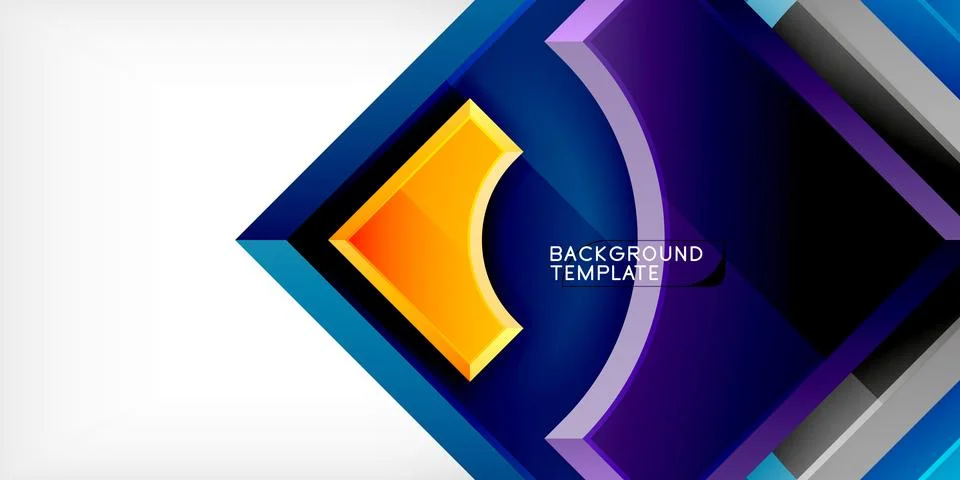 Square, arrow shapes with round elements Vector Illustration For Wallpaper, Stock Illustration