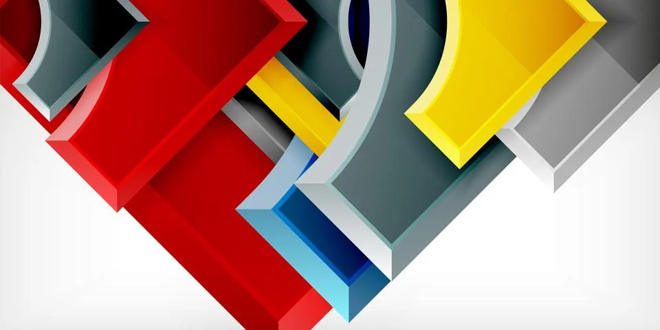 Square, arrow shapes with round elements Vector Illustration For Wallpaper, Stock Illustration