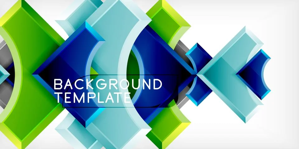 Square, arrow shapes with round elements Vector Illustration For Wallpaper, Stock Illustration