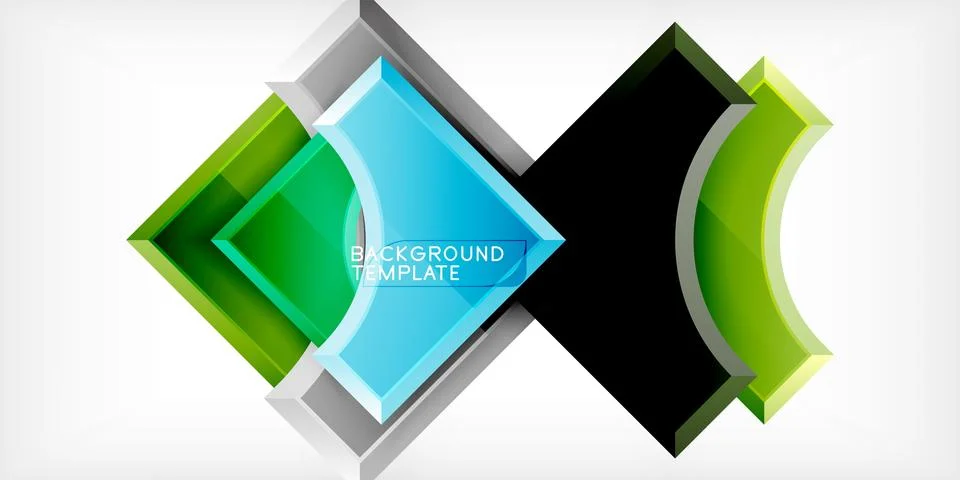 Square, arrow shapes with round elements Vector Illustration For Wallpaper, Stock Illustration