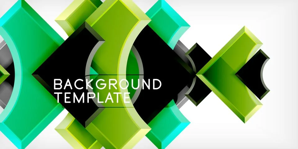 Square, arrow shapes with round elements Vector Illustration For Wallpaper, Stock Illustration