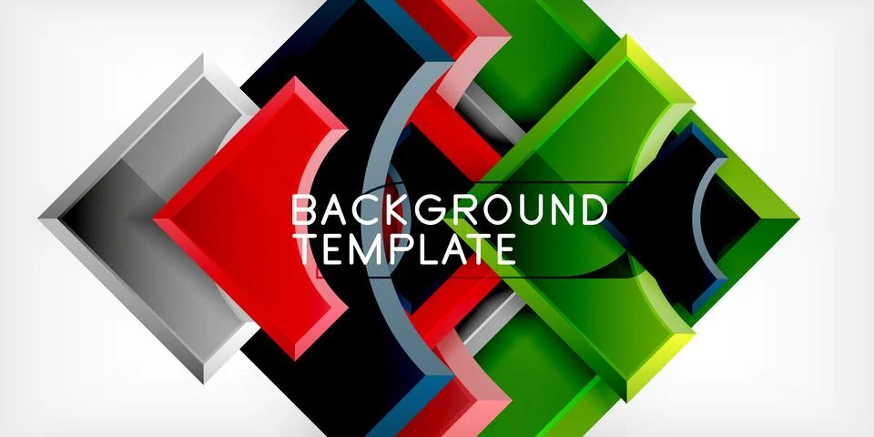 Square, arrow shapes with round elements Vector Illustration For Wallpaper, Illustrazione stock