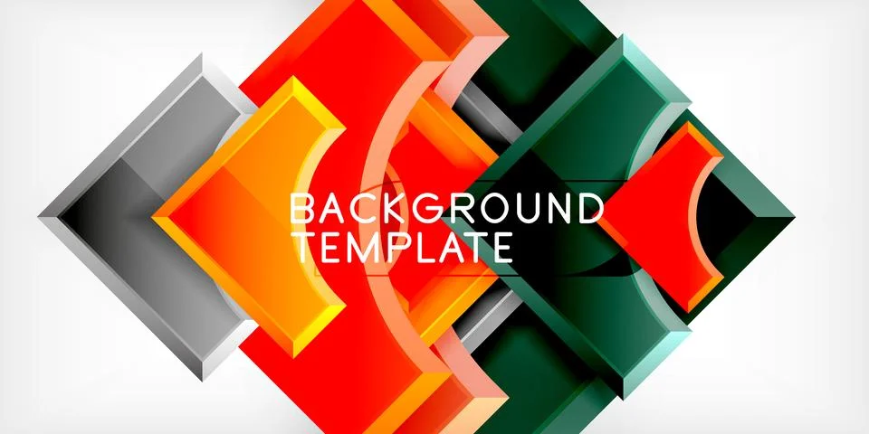 Square, arrow shapes with round elements Vector Illustration For Wallpaper, Illustrazione stock