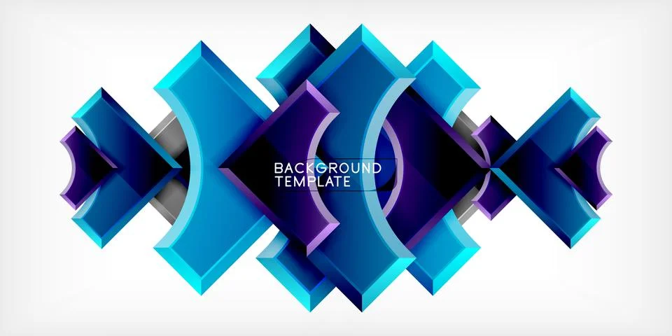 Square, arrow shapes with round elements Vector Illustration For Wallpaper, Stock Illustration