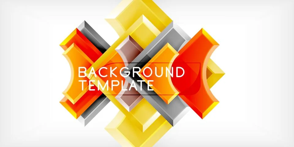 Square, arrow shapes with round elements Vector Illustration For Wallpaper, Stock Illustration