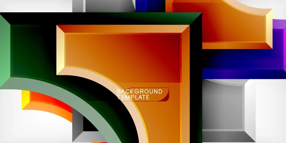 Square, arrow shapes with round elements Vector Illustration For Wallpaper, Stock Illustration