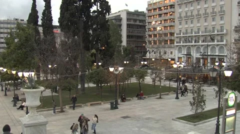 Square in Athens,Greece Stock Footage 46983043