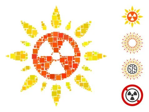 Square Atomic Radiation Icon Vector Collage Ilustración de archivo