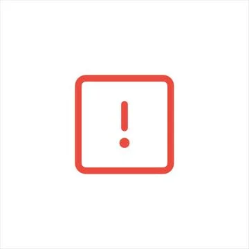 Square Attention red sign with exclamation mark symbol. danger alert caution Stock Illustration