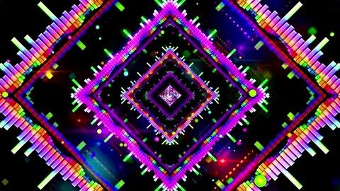 Square Audio Spectrum Background Видео 345044118