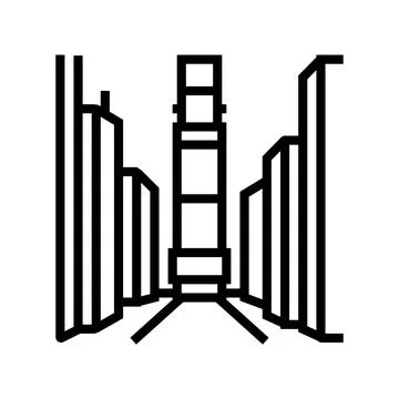 Square avenue line icon vector illustration Stock Illustration