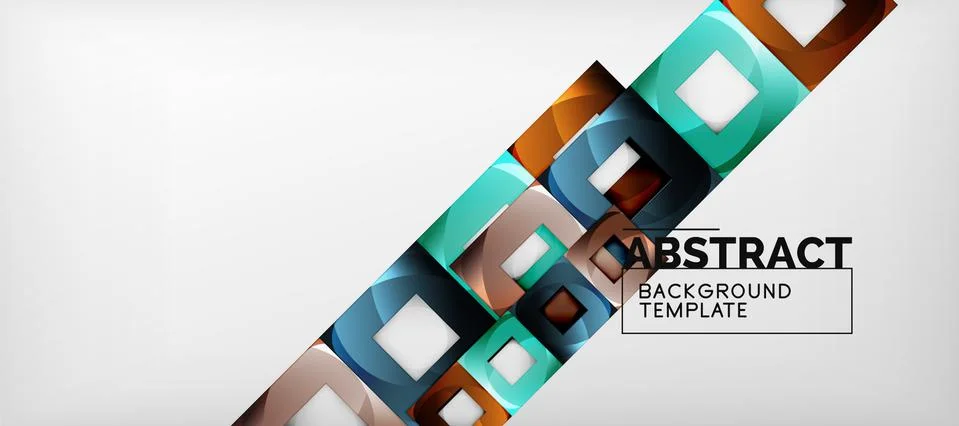 Square background, abstract squares on grey, business or techno template Ilustração Stock