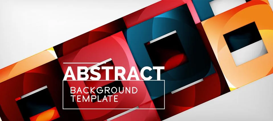 Square background, abstract squares on grey, business or techno template Illustrazione stock