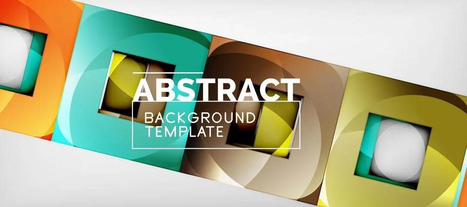 Square background, abstract squares on grey, business or techno template Ilustração Stock