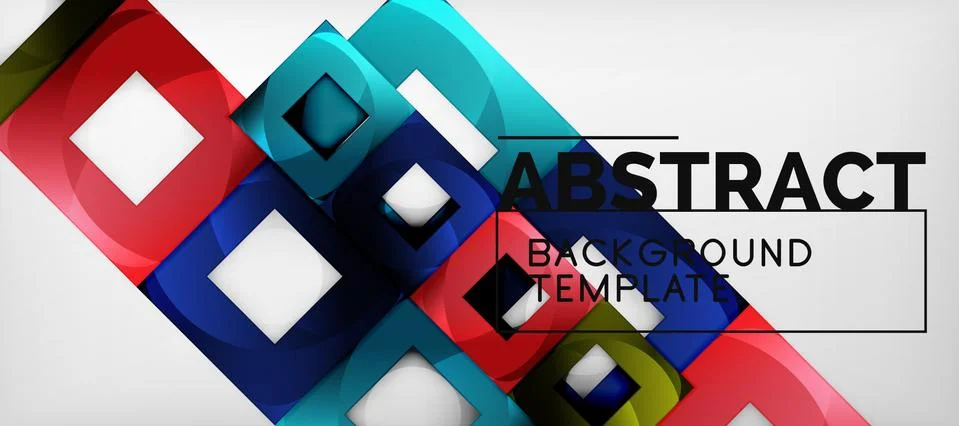Square background, abstract squares on grey, business or techno template Ilustração Stock