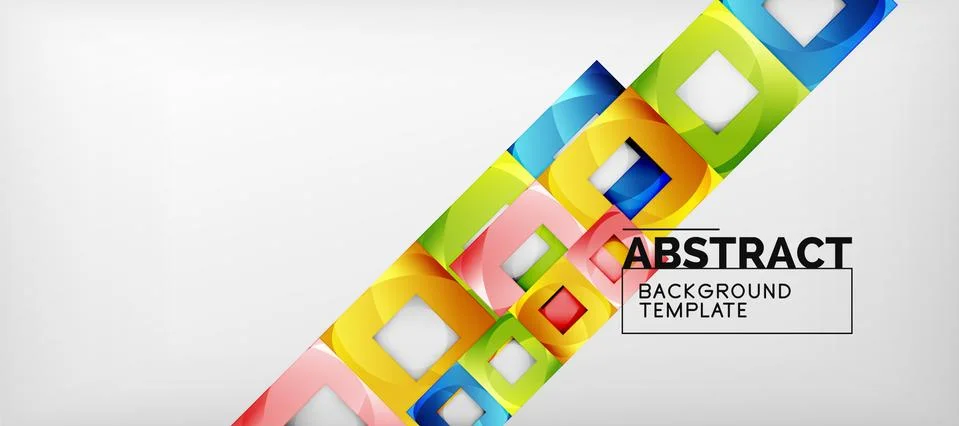 Square background, abstract squares on grey, business or techno template Ilustração Stock