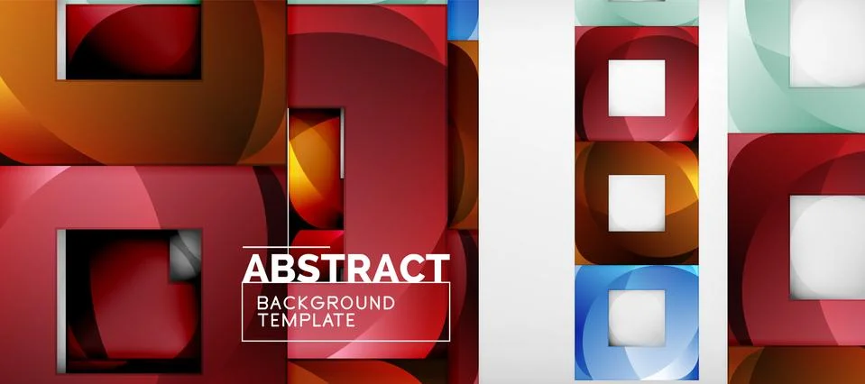 Square background, abstract squares on grey, business or techno template Ilustração Stock