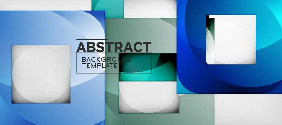 Square background, abstract squares on grey, business or techno template Ilustração Stock
