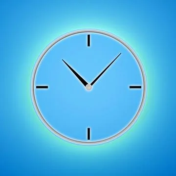 Square background with circle highlighted behind clock face Stock Illustration