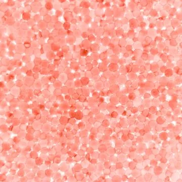 A square background of colored pink beads of styrofoam. Stock Photos