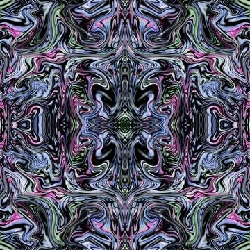 Square background with a digitally created psychedelic pattern Foto stock