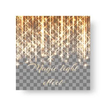 Square background with gold sparkles Stock Illustration