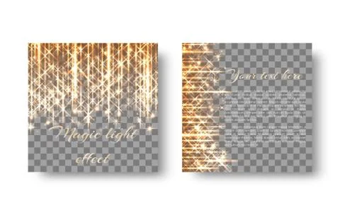 Square background with golden light Stock Illustration