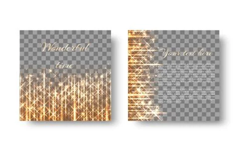 Square background with golden rays Illustrazione stock