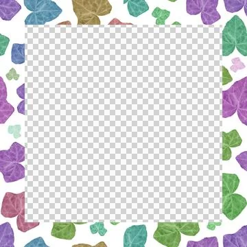 Square background with  multicolored vine leaf motif borders Stock Illustration