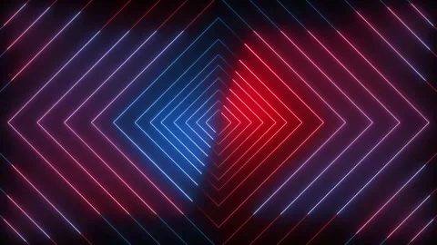 Square Background neon light rays tunnel shapes abstract animation Stock Footage 320252225