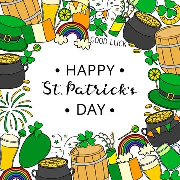 Square background for Saint patrick s day. Stock Illustration