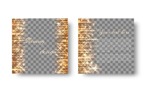 Square background with shining lights Illustrazione stock