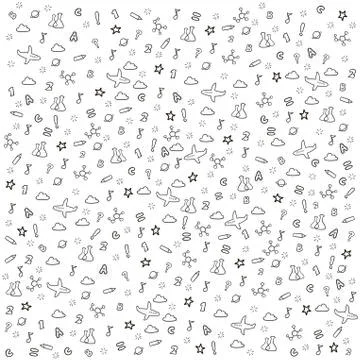 Square background with symbols on the topic of knowledge - Vector イラスト素材