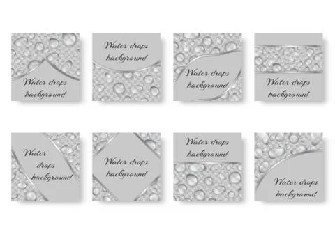 Square backgrounds with dew Stock Illustration