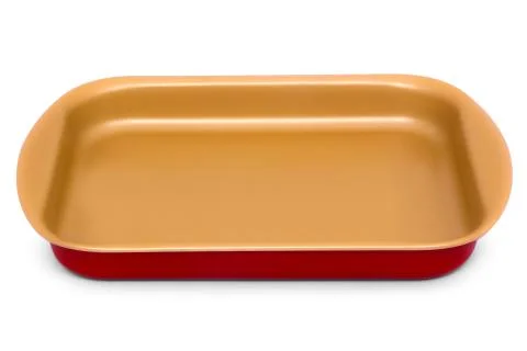 Square baking bakeware dish side view isolated on white background Stock Photos