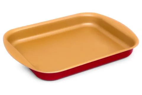 Square baking bakeware dish top side view isolated on white background Stock Photos