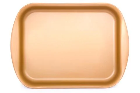 Square baking bakeware dish top view isolated on white background Stock Photos