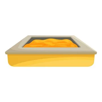 Square baking tray filled with dough ready for baking Stock Illustration