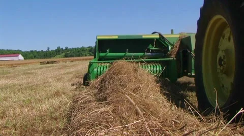 Square Baling Hay Video stock 8634670