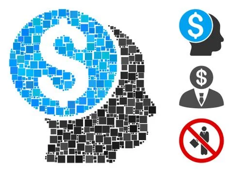 Square Banker Icon Vector Collage Stock Illustration