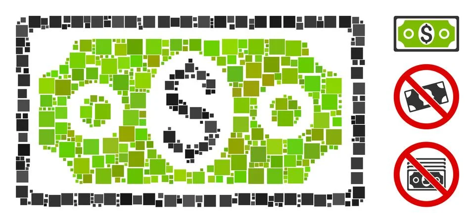 Square Banknote Icon Vector Mosaic Stockillustratie