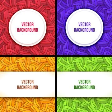 Square banner design templates set with frame Stock Illustration