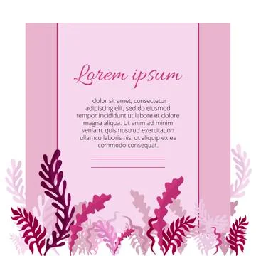 Square banner with floral pattern and place for your text. Vector isolated Stock Illustration