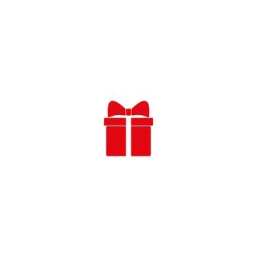 Square banner in form of gift with red ribbon and bow. Brochure, greeting c.. Stock Illustration