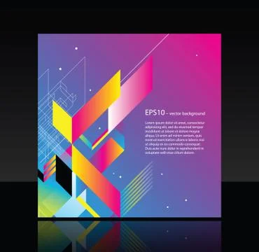Square banner with modern element Stock Illustration
