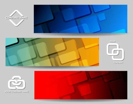 Square Banner Set Illustrazione stock