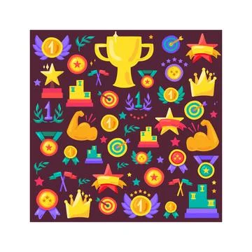 Square Banner with Sport Elements Stock Illustration
