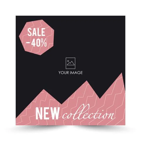 Square banner template. Suitable for social media posts and web ads on the Stock-Illustration