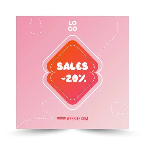 Square banner template. Suitable for social media posts and web ads on the Stock-Illustration